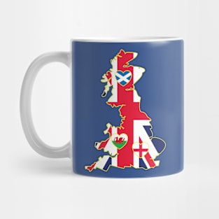 Flags Map Of Great Britain Mug